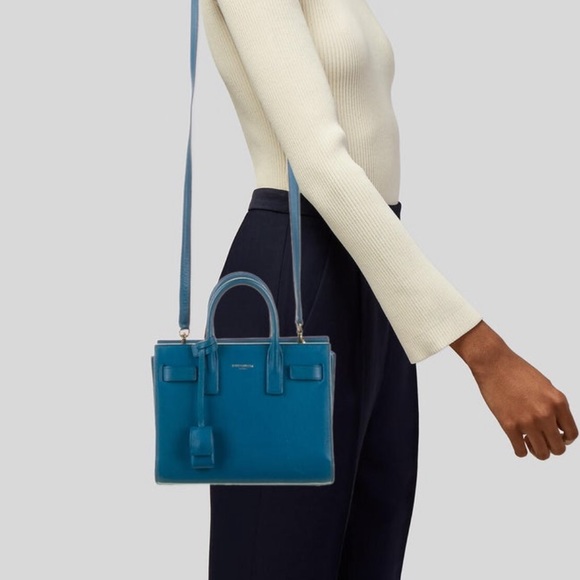 Authentic Saint Laurent Nano Sac Du Jour Purse - Blue - Picture 5 of 8